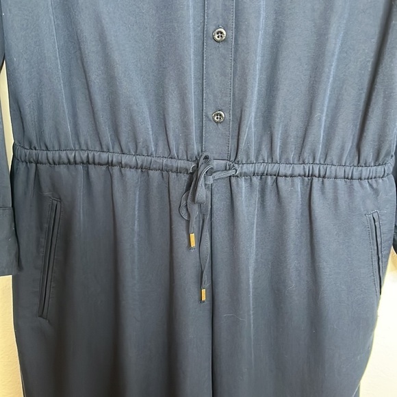 Lauren Ralph Lauren Navy Button Roll Tab Long Sleeve Jumpsuit Sz 6 - Picture 3 of 7